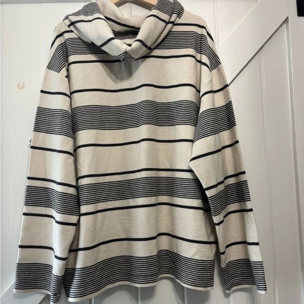 AE Striped Terry Baja Hoodie Relaxed Breathable Comfort Beach Surfer L